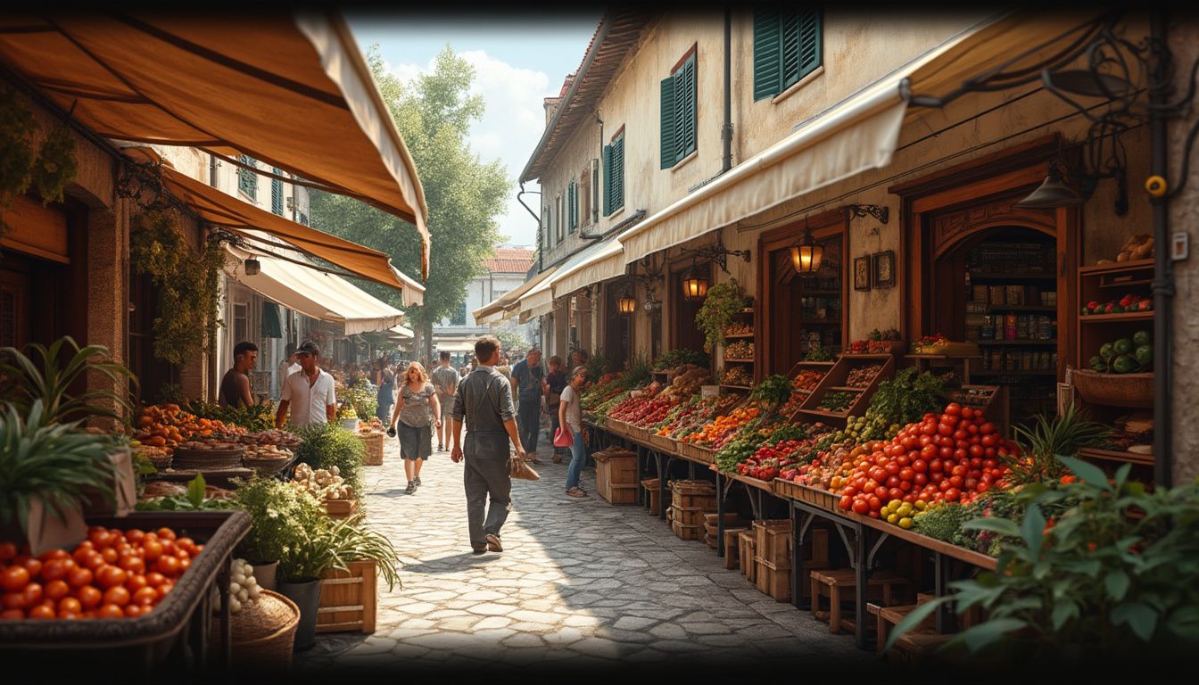 coût de la vie Croatie 2025 : vue d'une ville croate avec des éléments typiques de la vie quotidienne