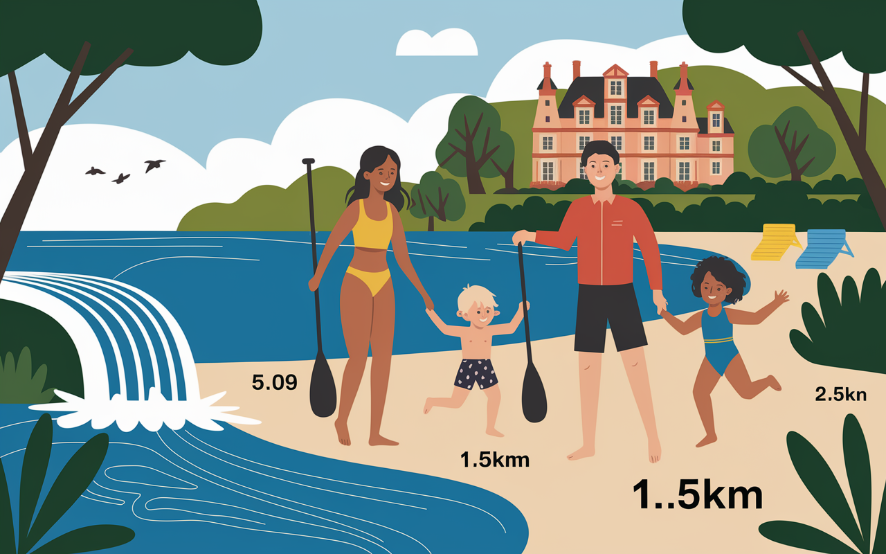 Famille plage paddle cascade château Albanie activités
