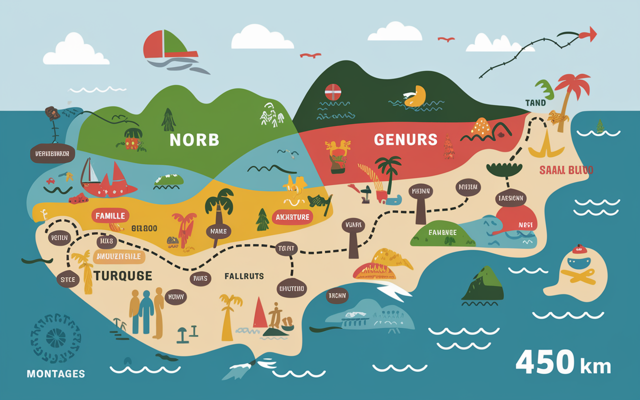 carte littoral Albanie plages familles