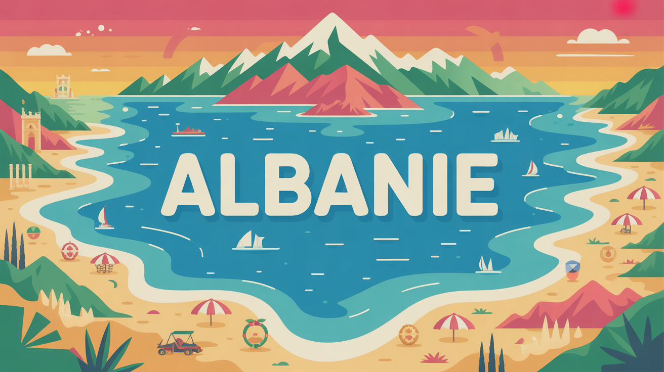carte illustrant Albanie montagnes mer frontieres plages