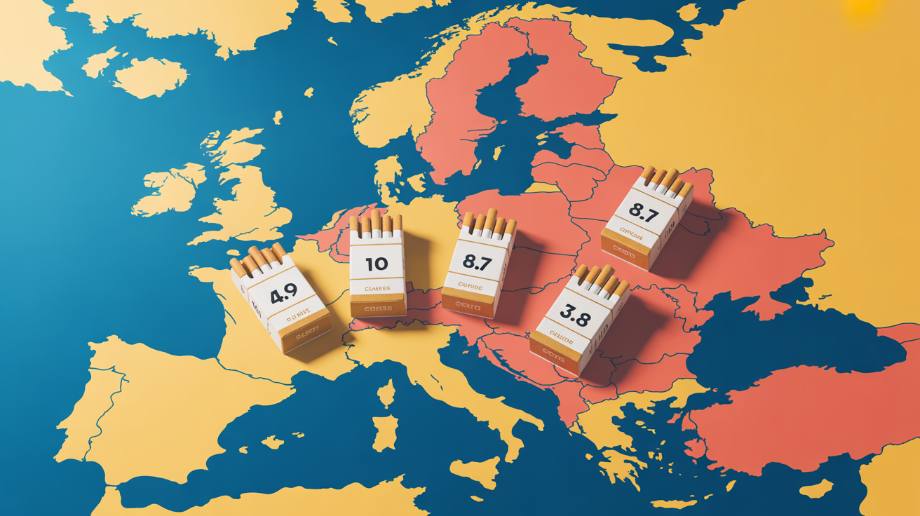 Carte Europe prix cigarettes Croatie vs France 2025
