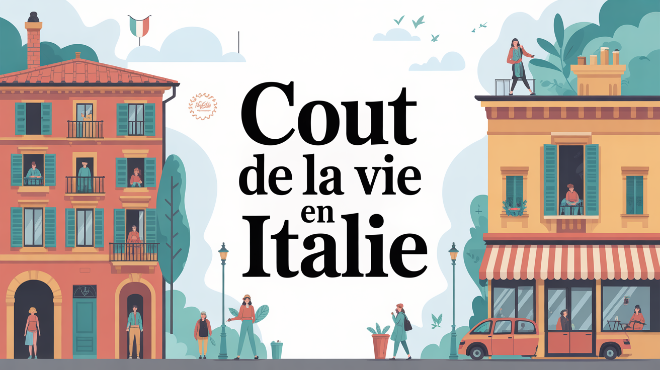 illustration coût de la vie en Italie scène quotidienne