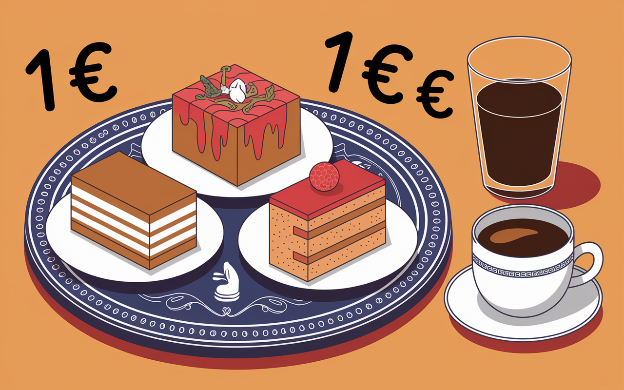 Desserts albanais trileçe, baklava, kadaif, café turc, boissons