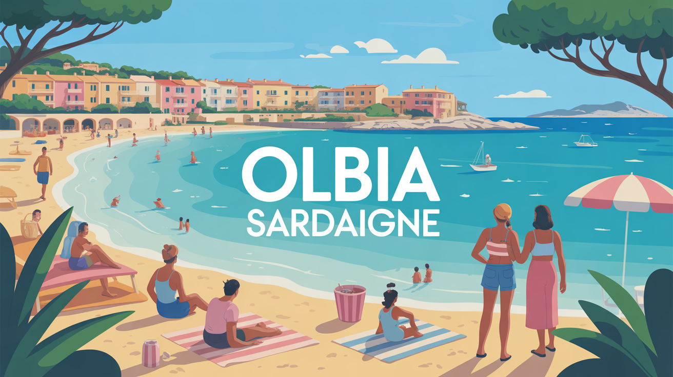 Olbia Sardaigne cité balnéaire familles plage mer turquoise