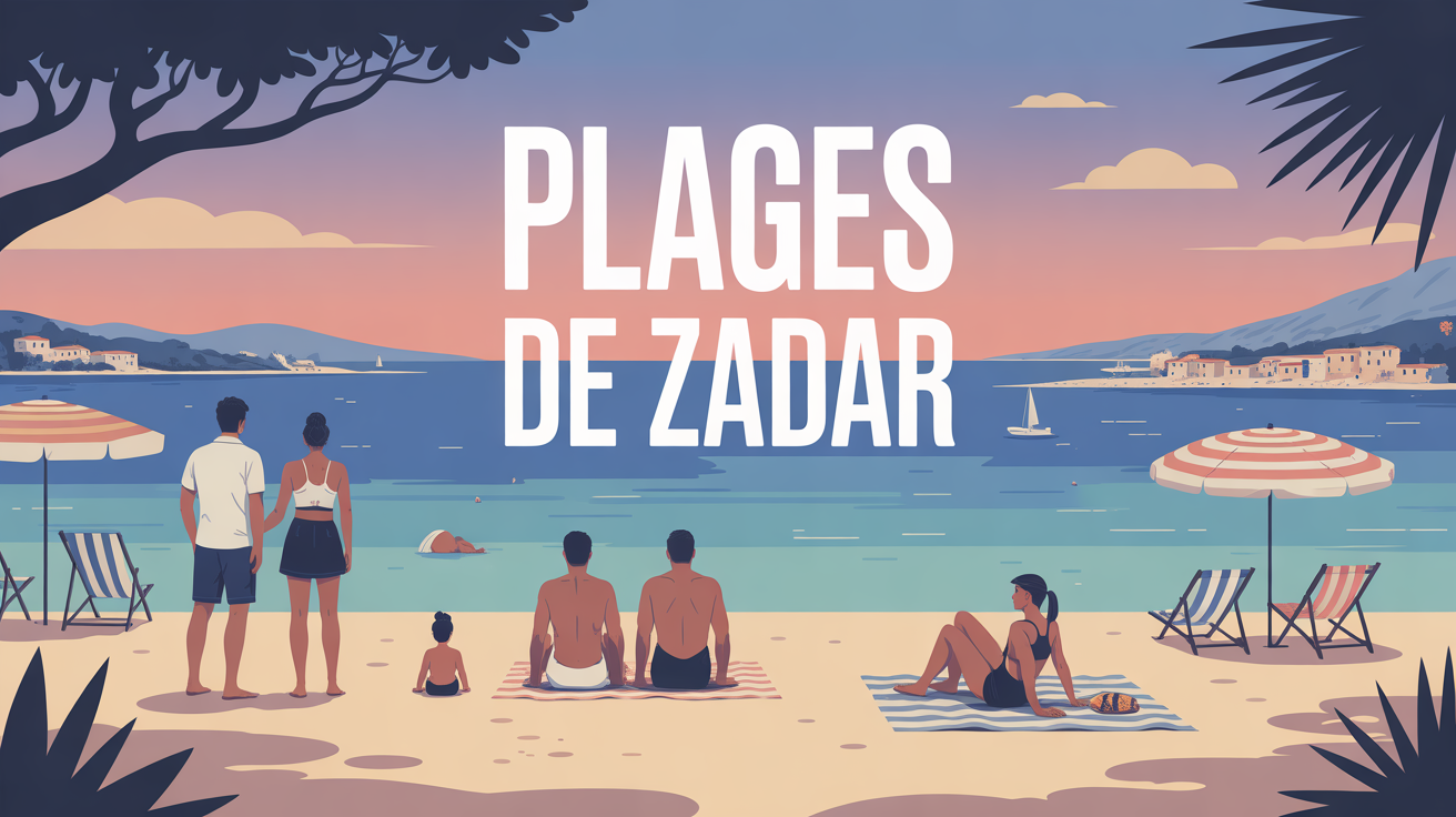 Illustration plages de Zadar, famille couple sportif