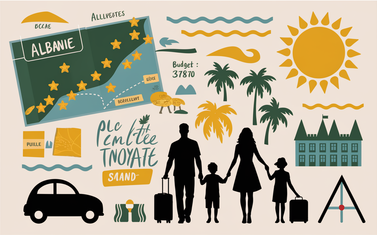 Carte Albanie famille plages châteaux budget météo