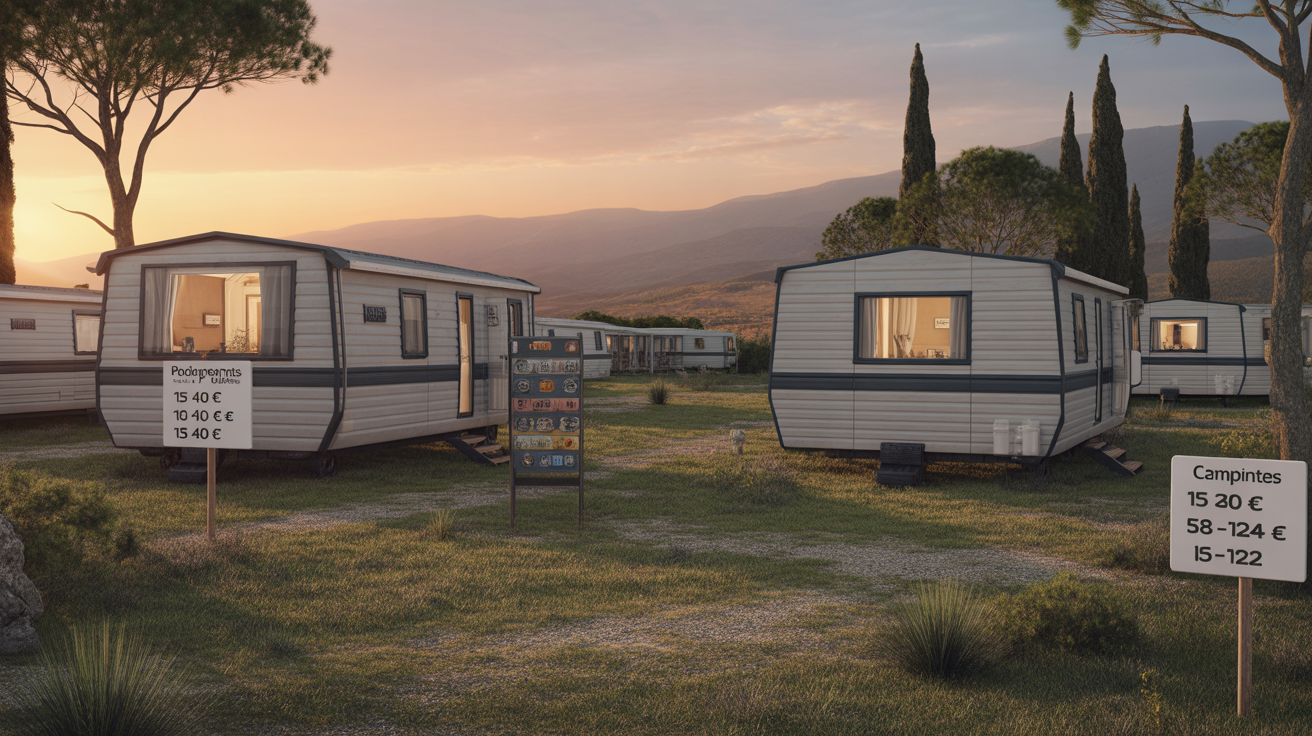 Tableau prix camping Croatie 2025 emplacement mobil-home