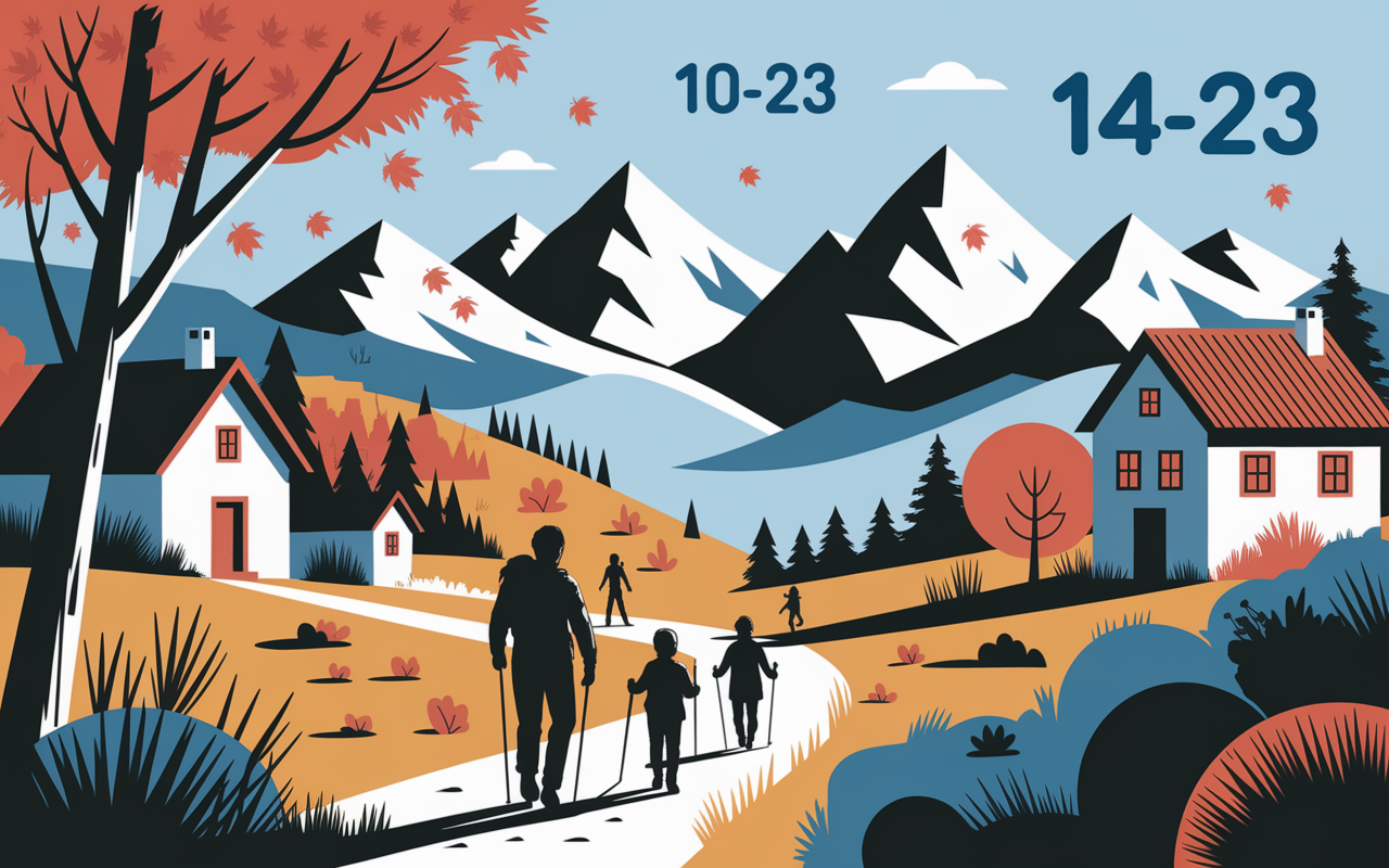 Paysages automne Albanie en octobre randonneurs