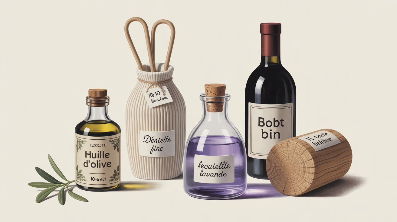 Cinq souvenirs Croatie huile olive dentelle lavande vin bois