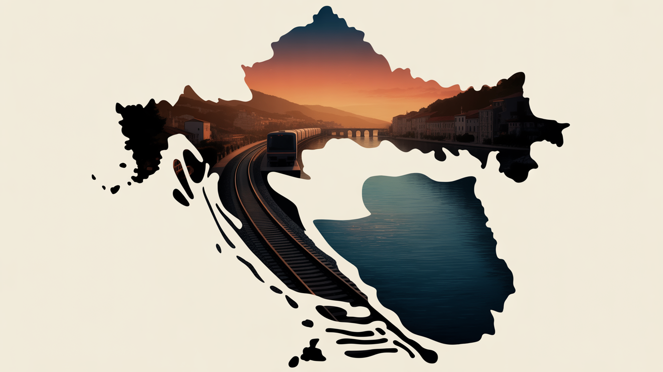 Split Dubrovnik train carte trou ferroviaire
