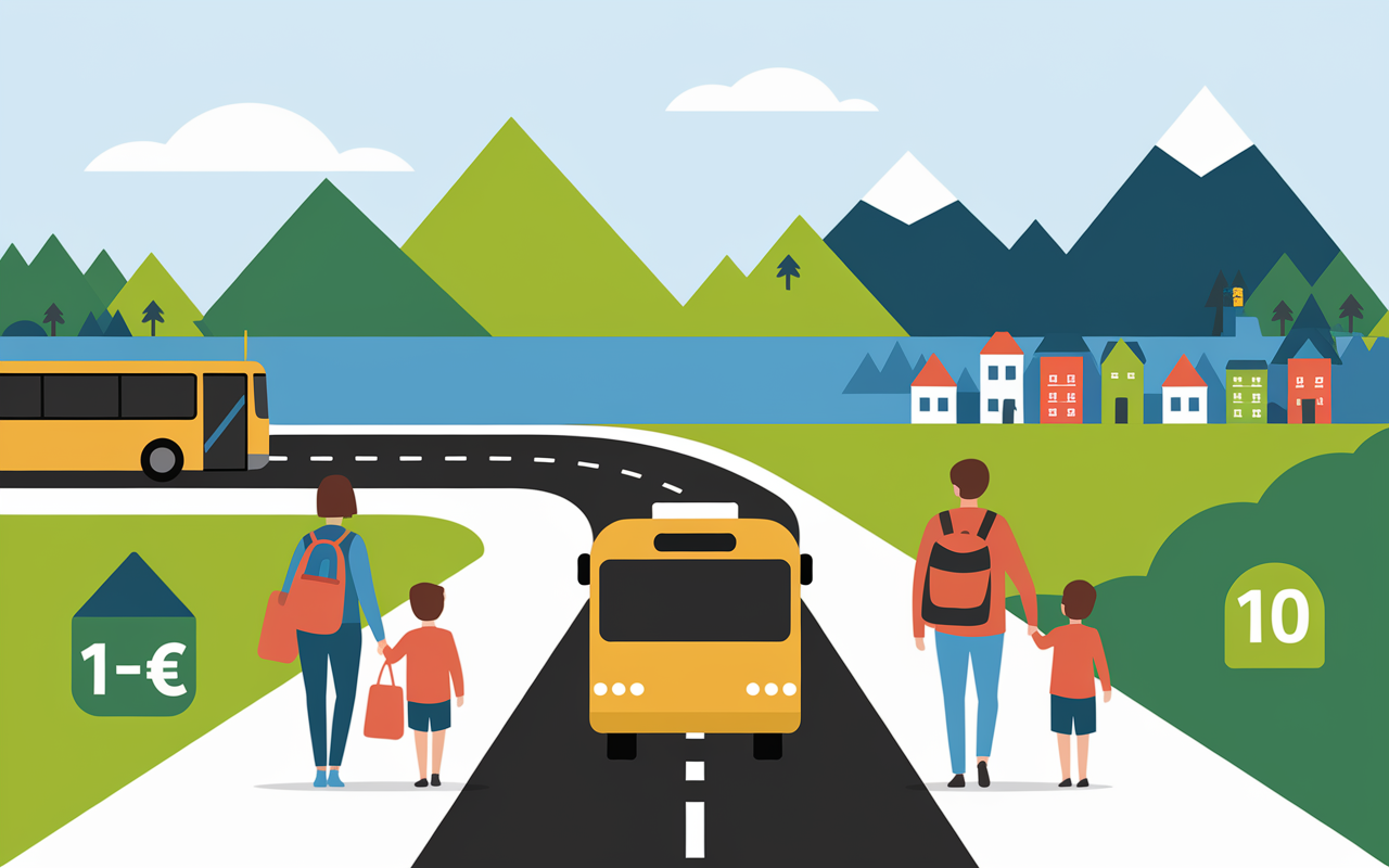 voyager Albanie sans voiture famille bus routes furgons