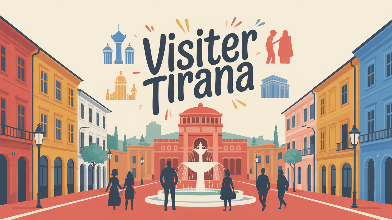 Visiter Tirana illustration ville colorée