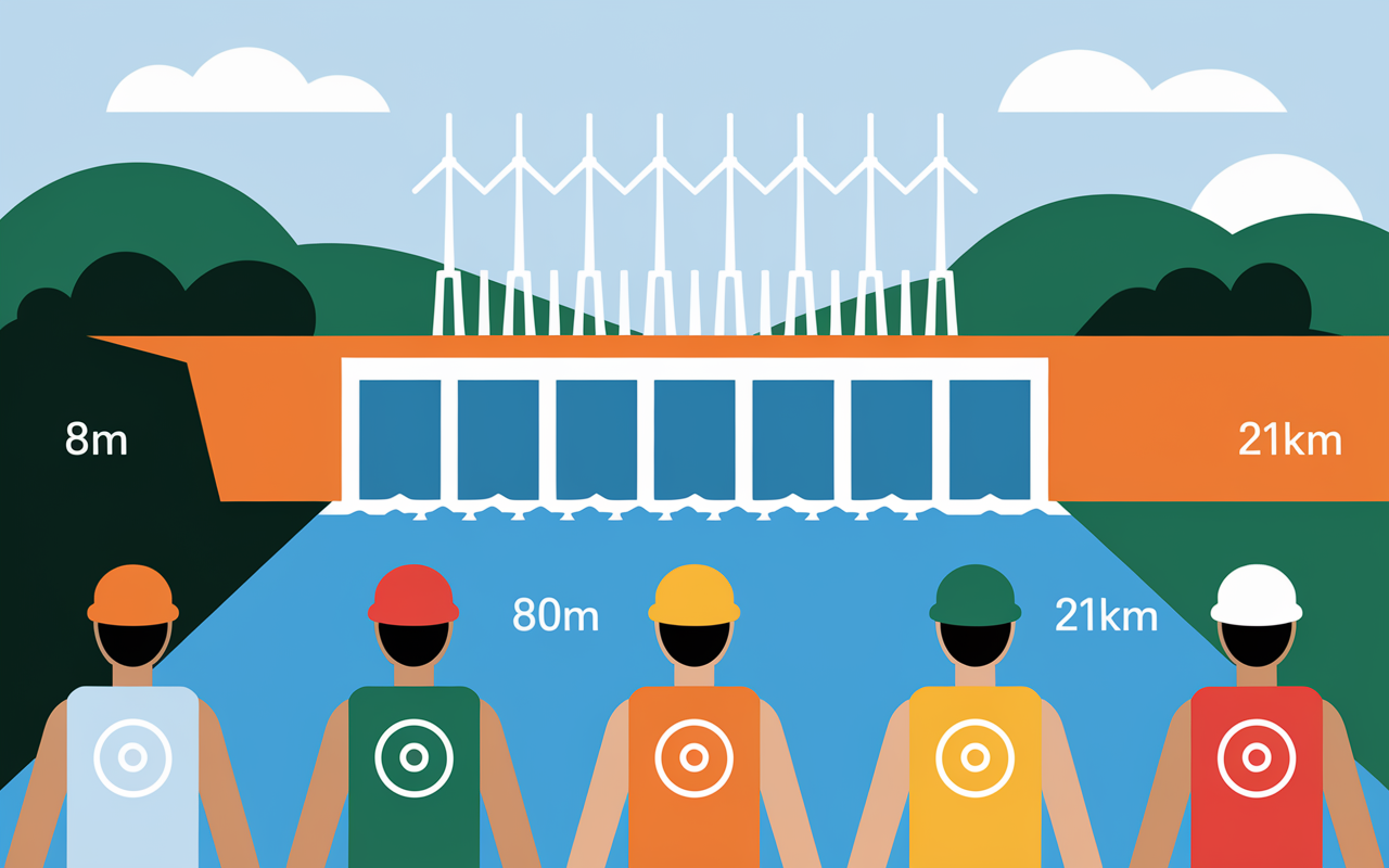 schema technique du barrage de bort les orgues poids voute