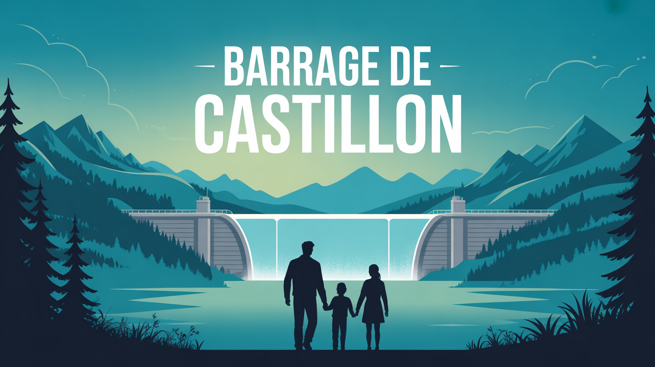 Illustration Barrage de Castillon lac turquoise montagne Verdon