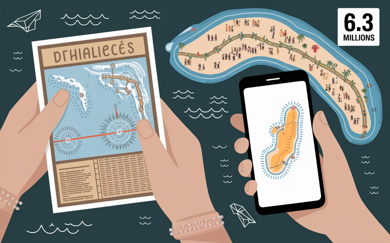 Carte Bali 2025 carte papier smartphone foule 6.3 millions