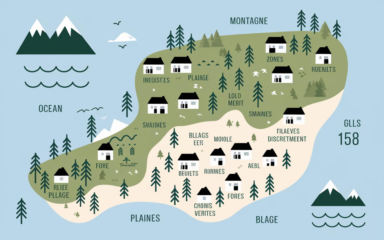 Carte simplifiee villes villages panorama Pays Basque
