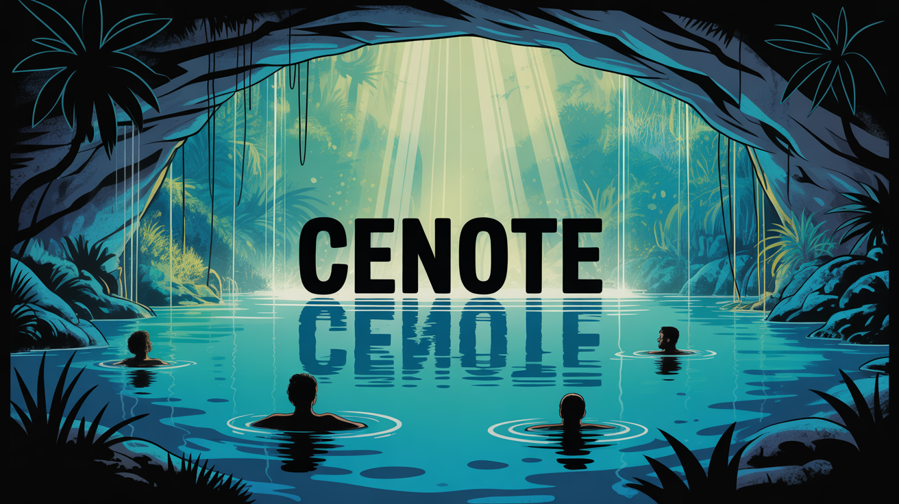 cenote mexique bassin naturel jungle turquoise