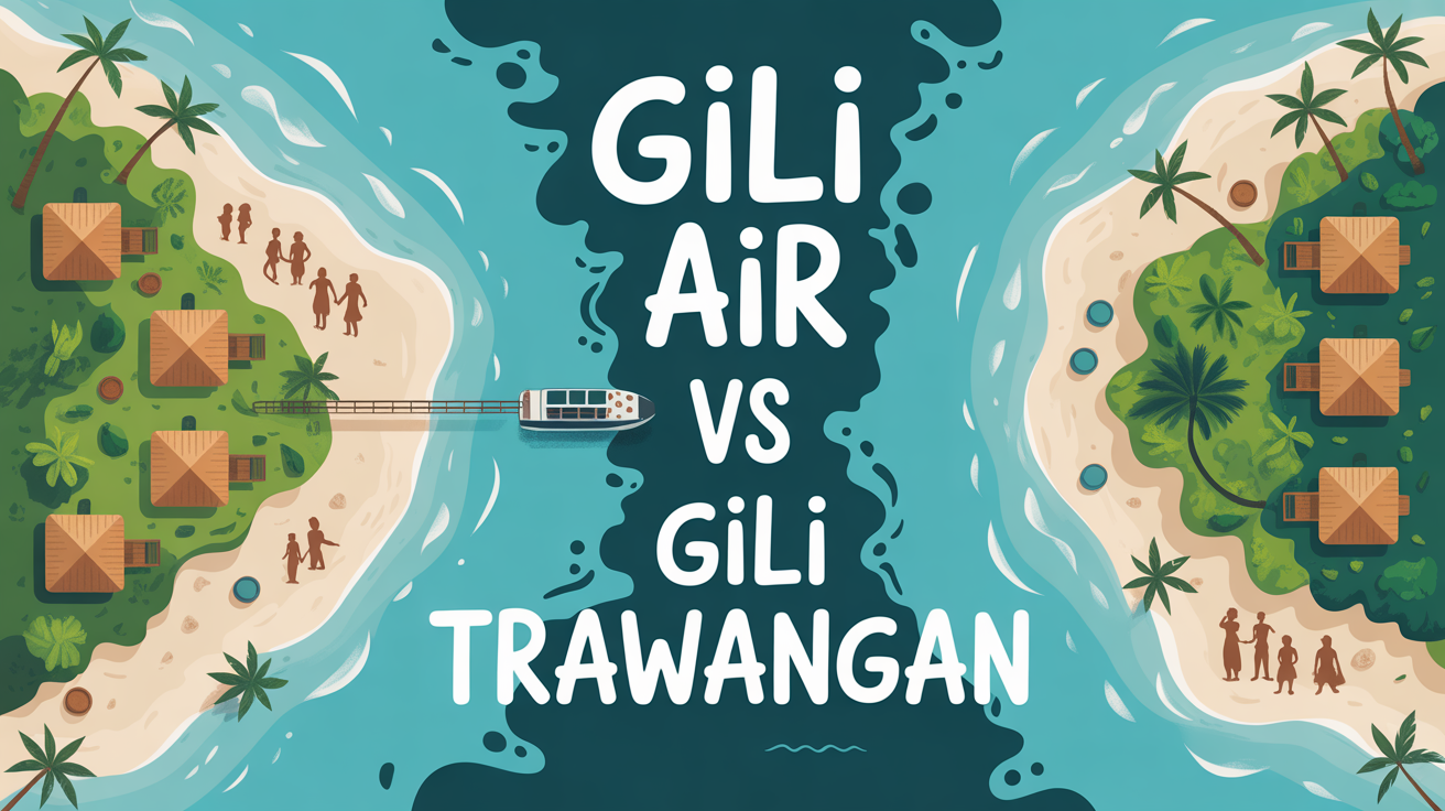 carte tropicale gili air gili trawangan ferry plages famille festif