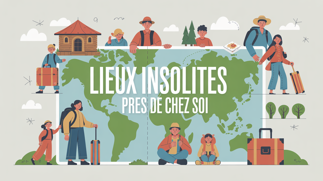 illustration familles explorateurs lieux insolites carte