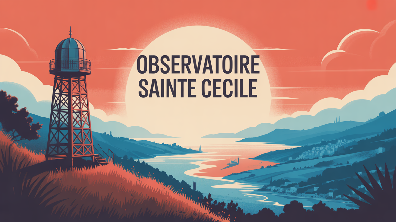 Illustration tour metallique Observatoire Sainte Cecile vue sur mer et canopee