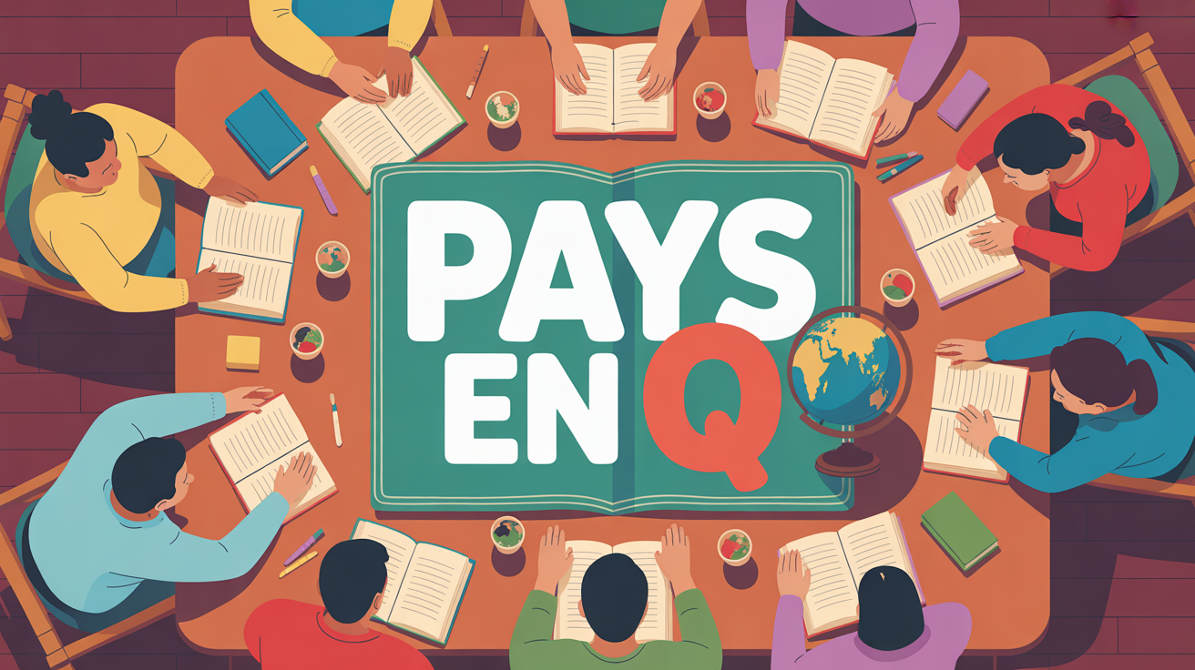 Table quiz ambiance famille sur pays en Q