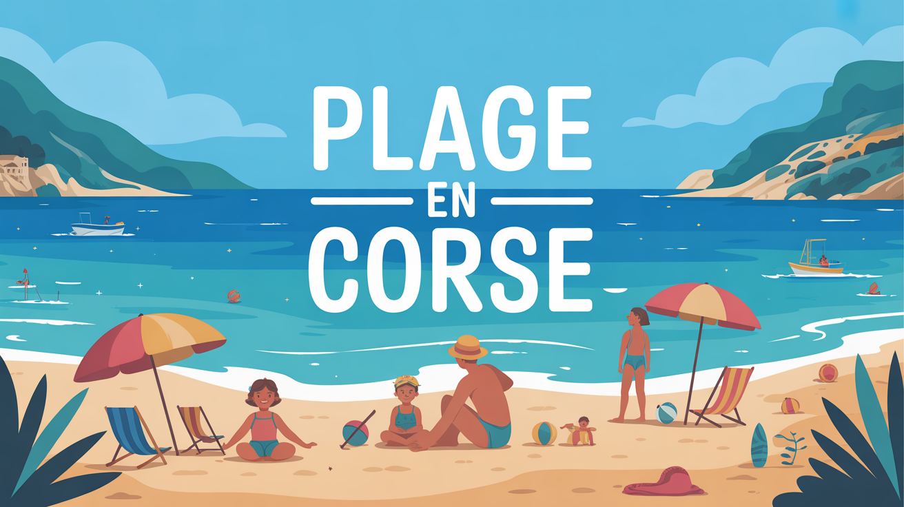 Plage Corse familiale sable blond mer turquoise