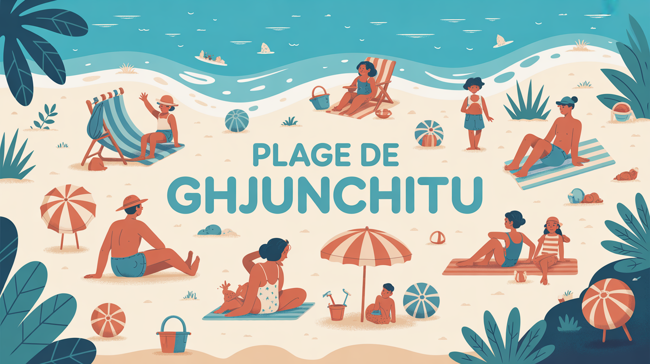 plage Ghjunchitu sable blanc mer turquoise ambiance famille