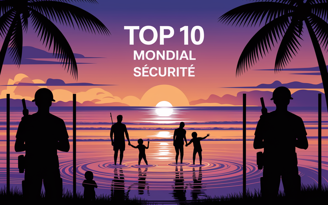 Famille et enfants sur plage surveillée Chypre, top sécurité