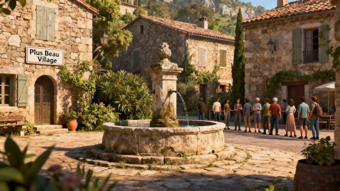 Fontaine historique de Sainte-Enimie village cévenol