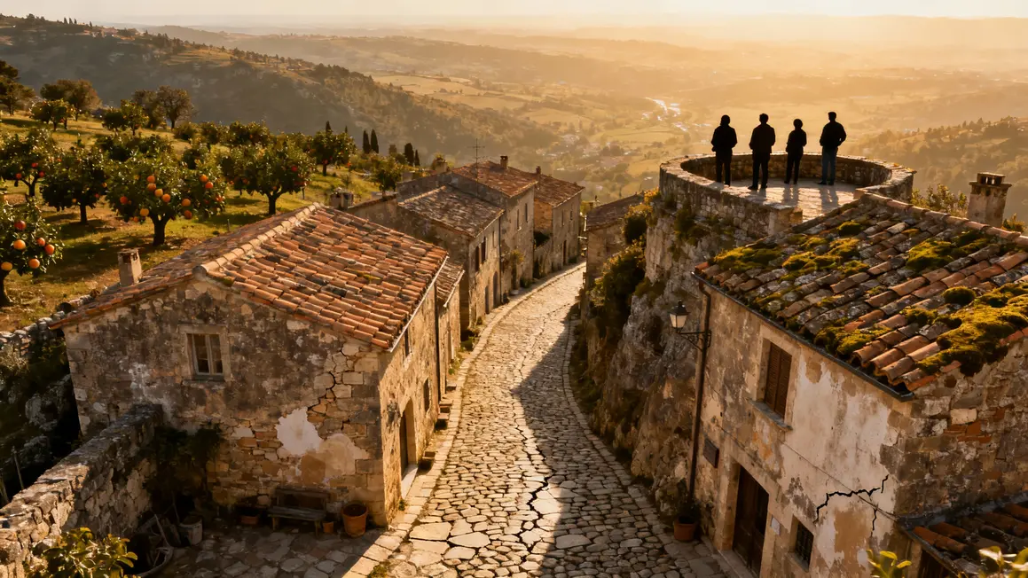 Vue du panorama de Vézénobres et ruelles pavées