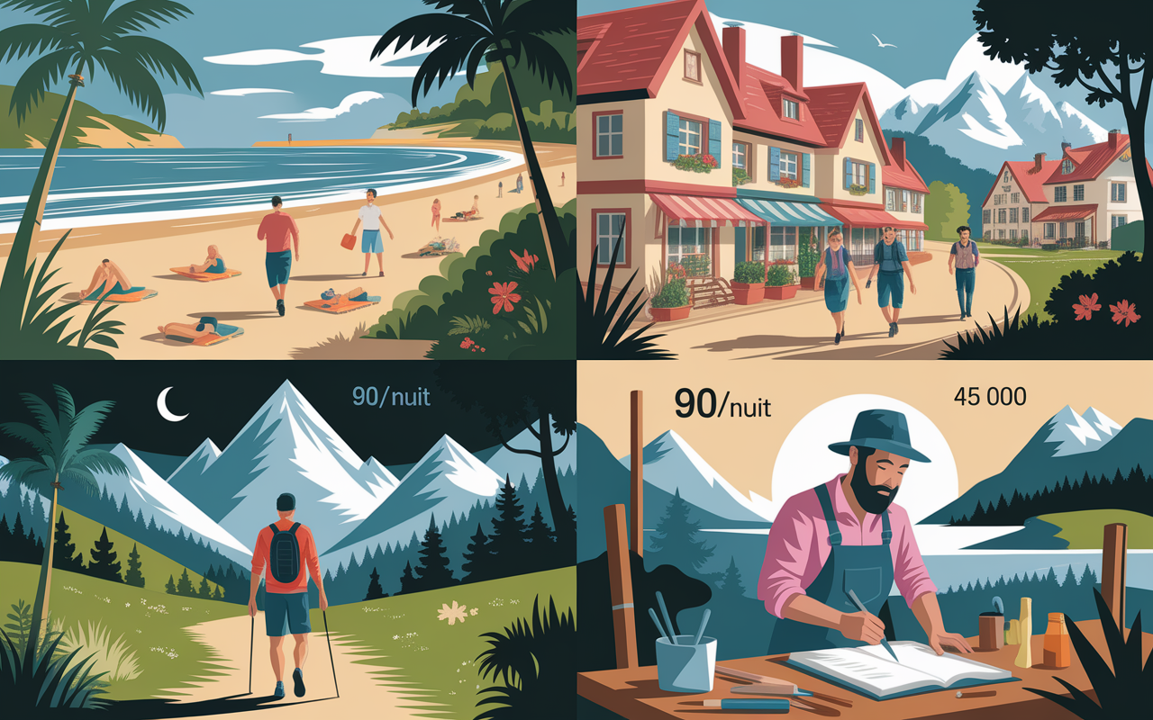 Illustration panoramique villes incontournables Pays Basque