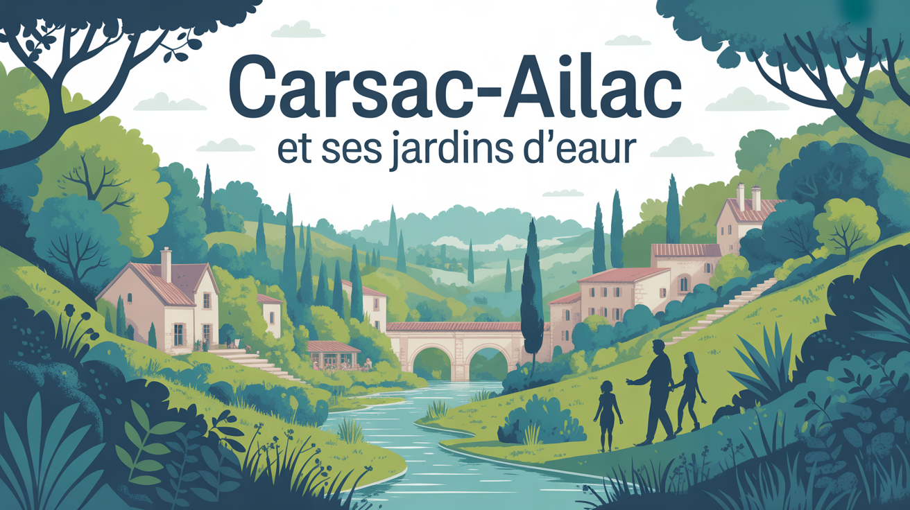 vue village carsac aillac jardins d'eau famille promenade