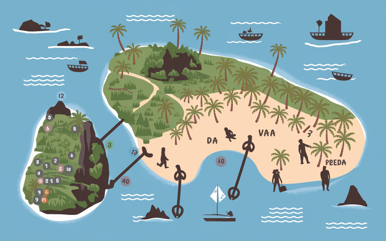 Carte stylisee Nusa Penida sites majeurs