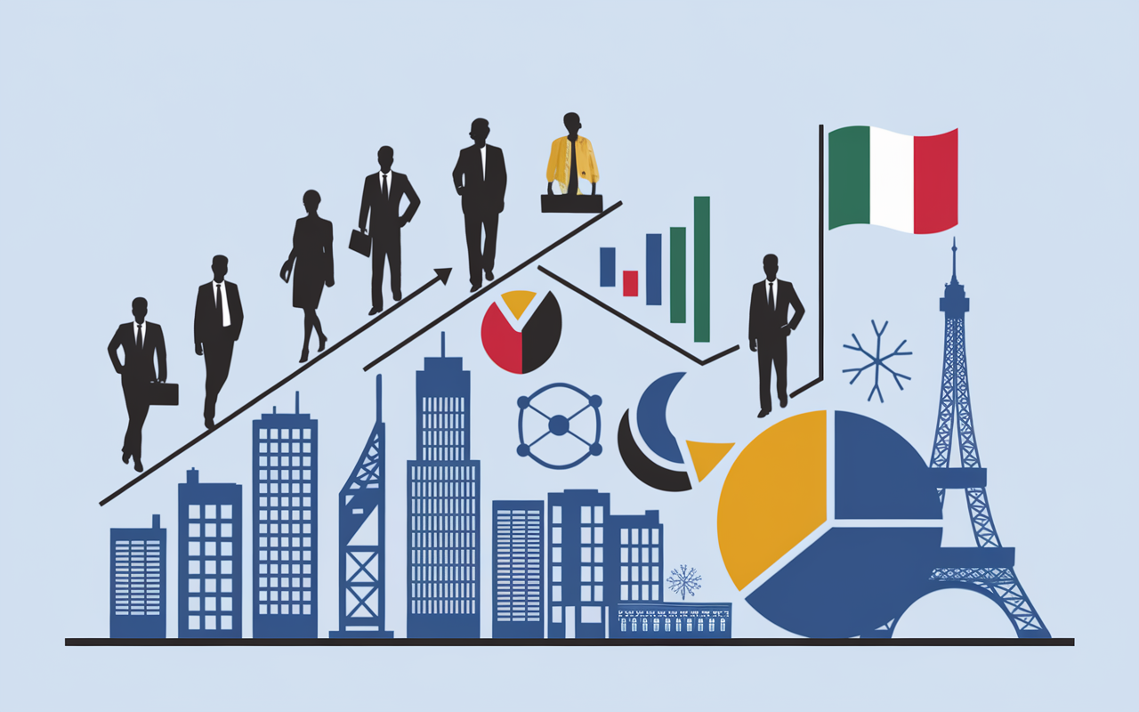 Entreprises françaises qui recrutent Italie, graph emploi secteurs