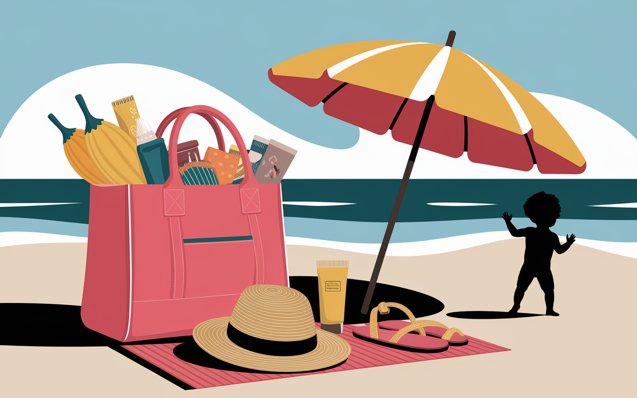 Sac à dos plage Ostriconi, équipements sécurité famille