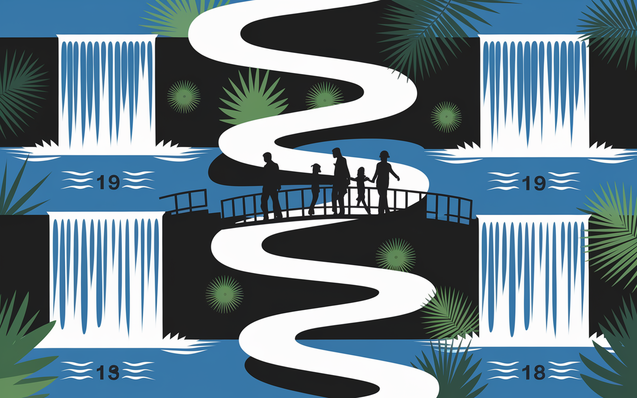 Sentiers et cascades à Munduk Bali, famille en promenade