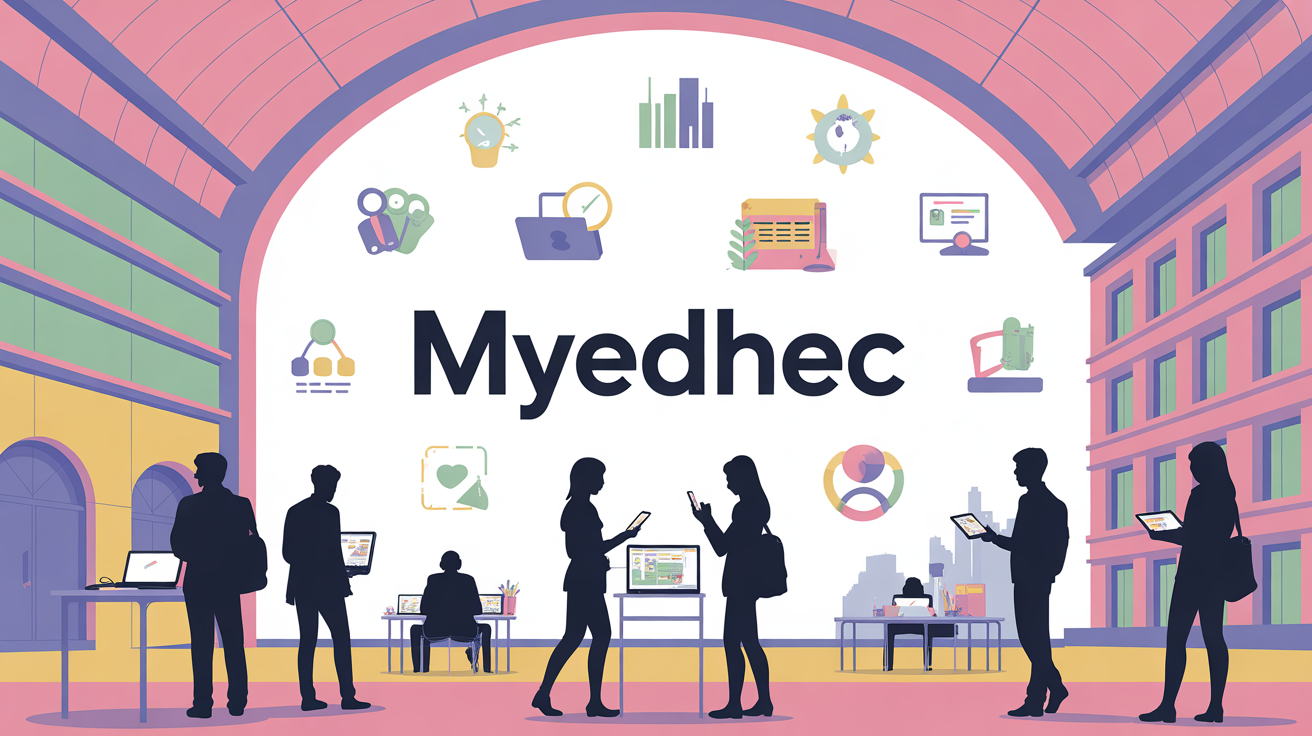 Illustration MyEDHEC plateforme centrale sur campus moderne