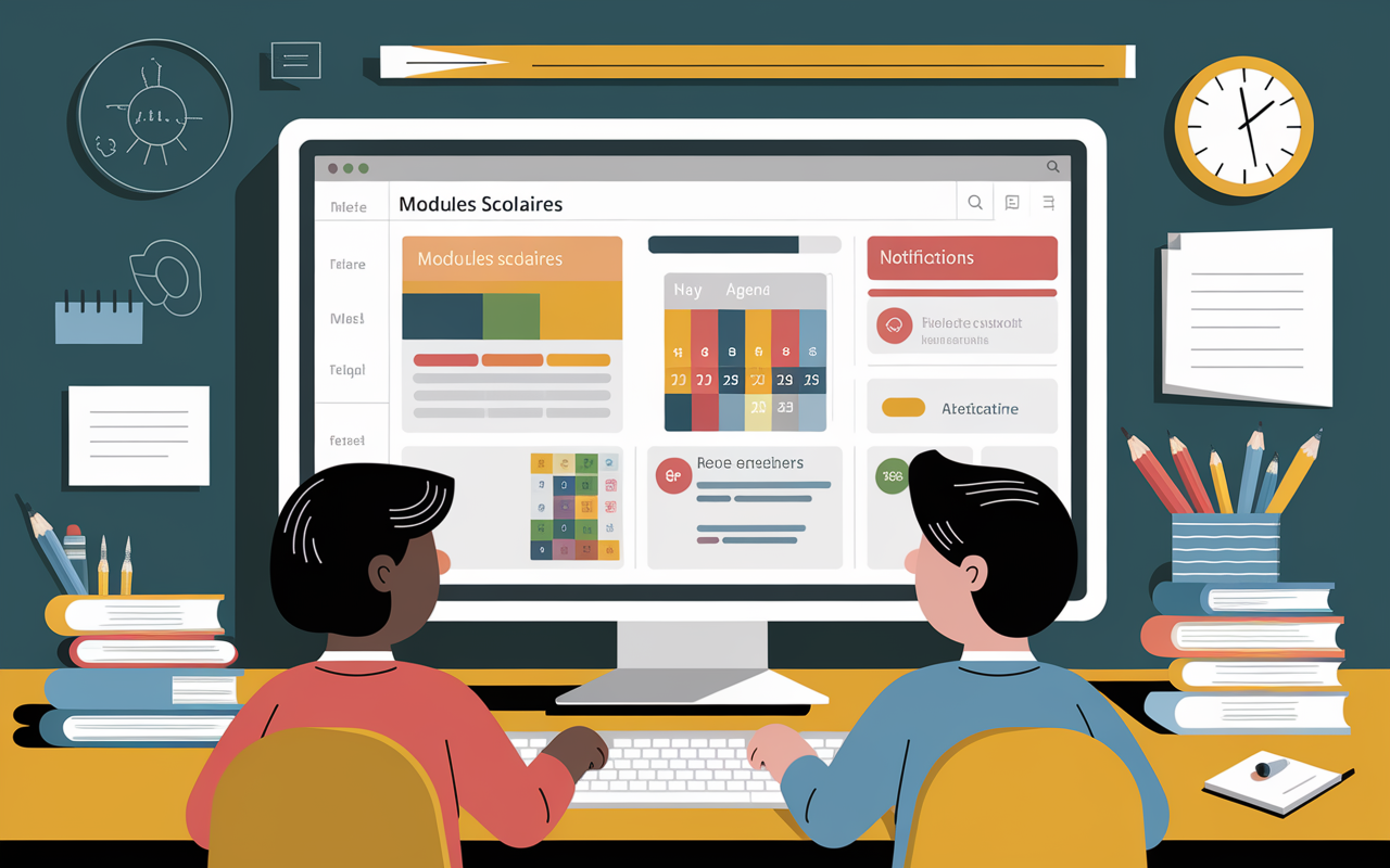 Tableau de bord MyEDHEC avec modules scolaires