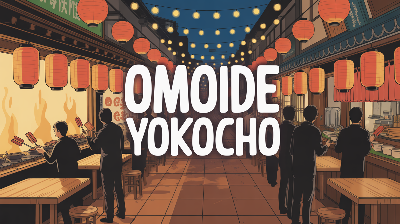 Ruelle Omoide Yokocho Tokyo lanternes orange brochettes ambiance retro