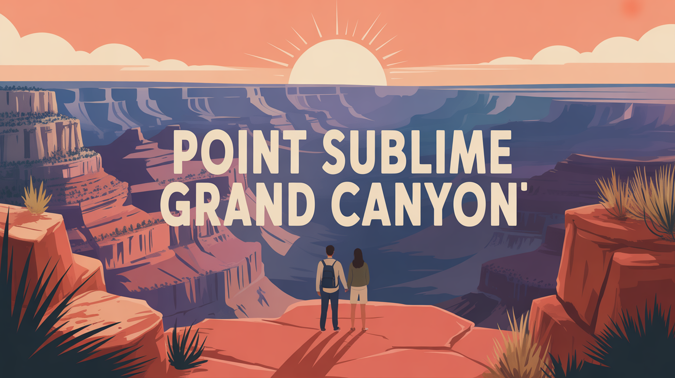 Illustration d'une famille admirant le Point Sublime Grand Canyon