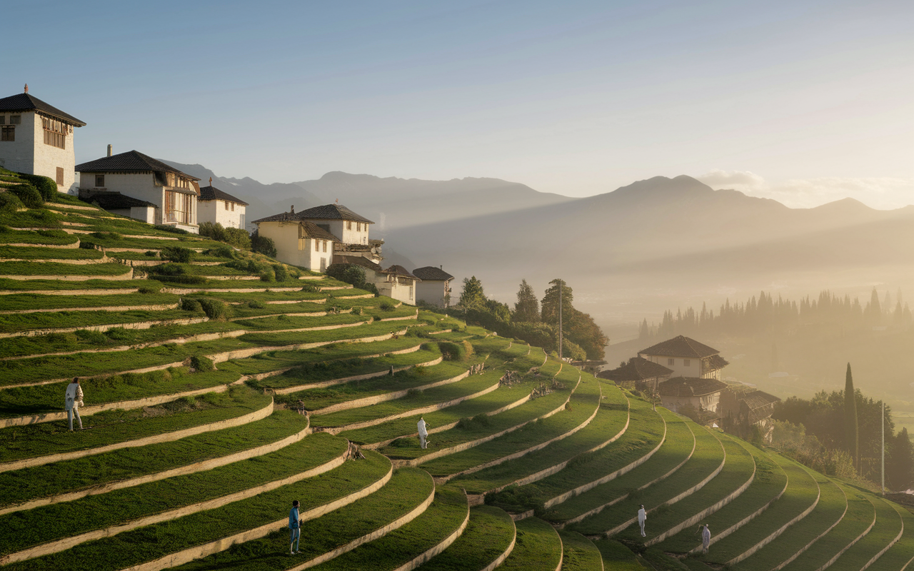 Collines verdoyantes et rizières à Munduk Bali