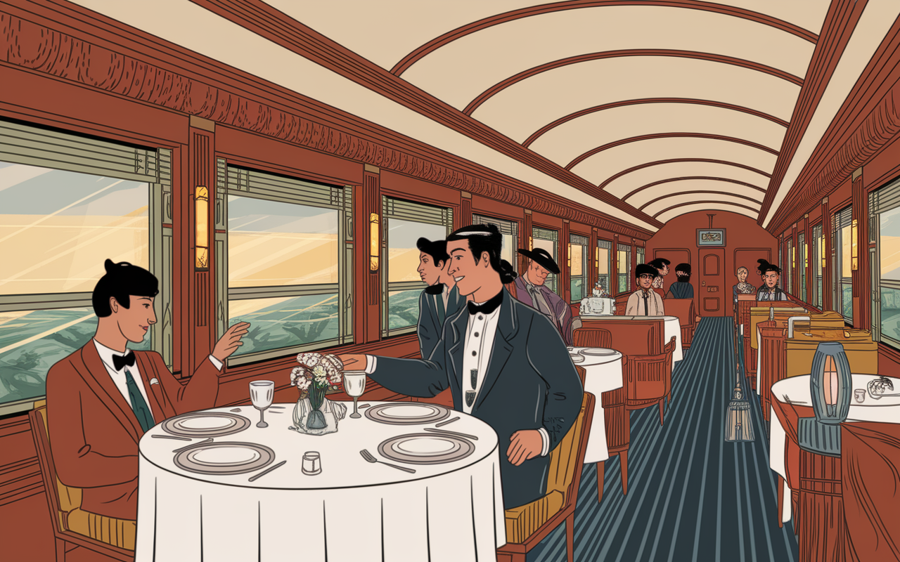 Ambiance à bord Venice Simplon Orient Express wagon art deco