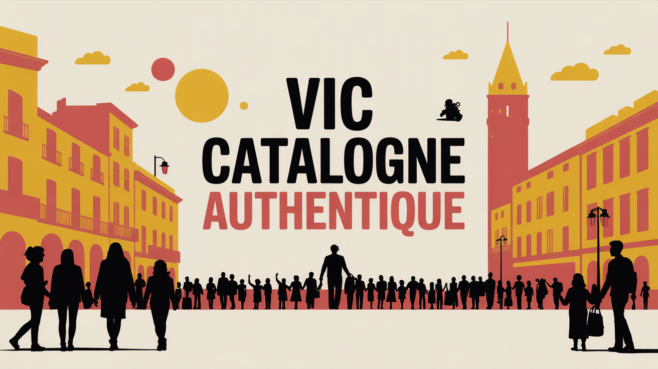 Vue de la place centrale Vic marché animé