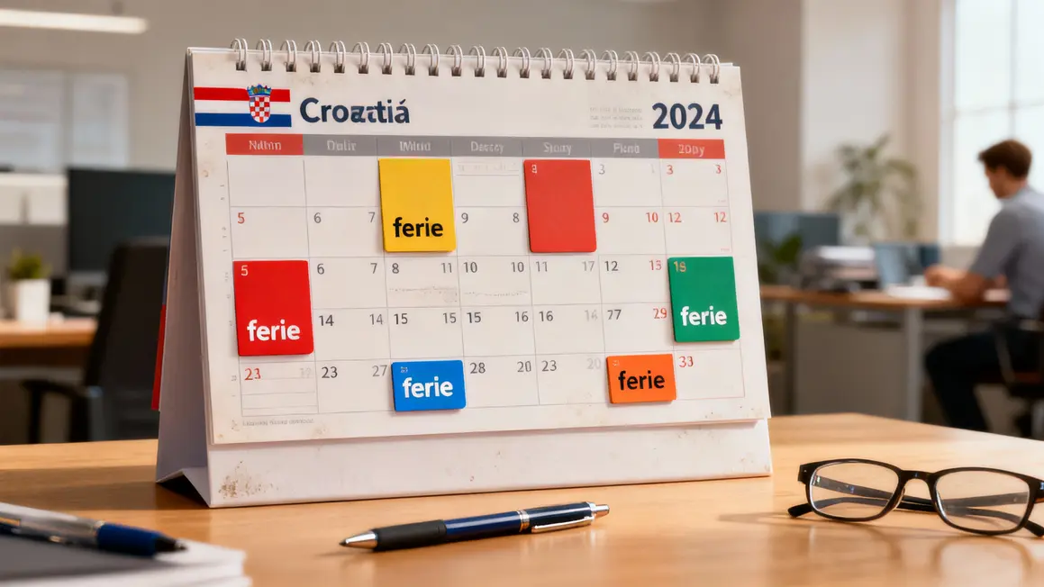 Calendrier Croatie 2024 jours fériés sur bureau