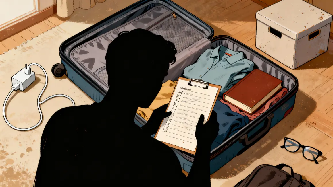 voyageur consulte checklist valise vacances