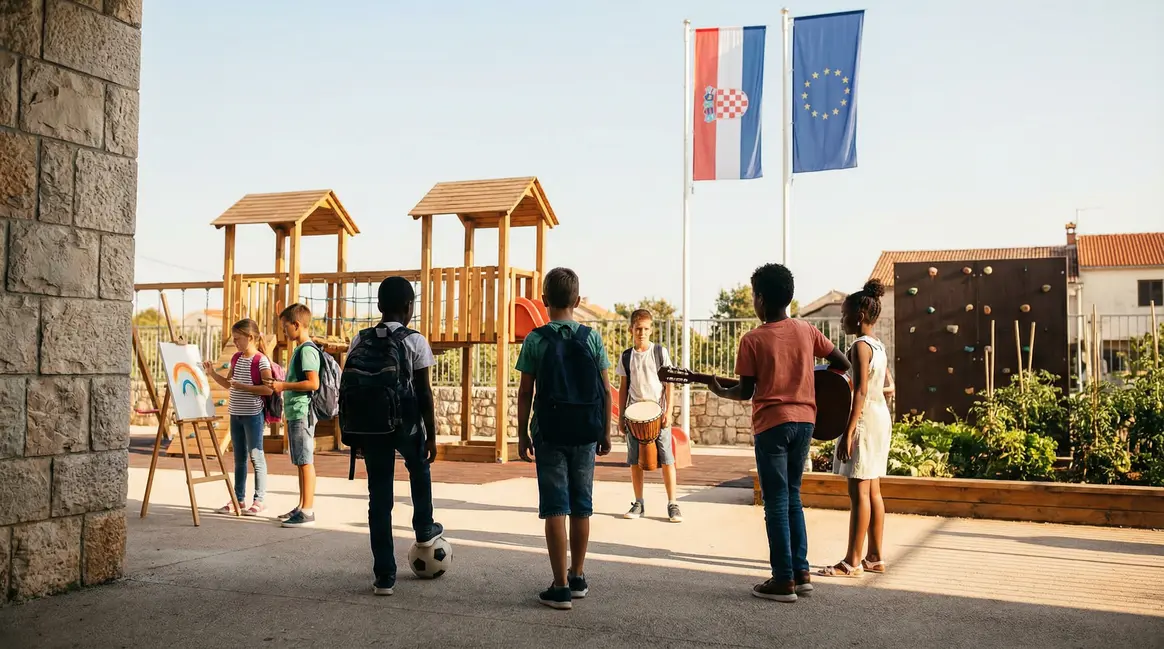 Enfants expatriés jouent activités périscolaires Croatie