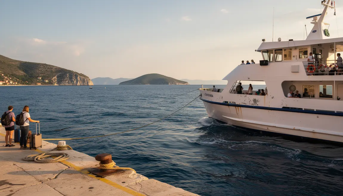 Ferry moderne au départ de Split vers Hvar Adriatique