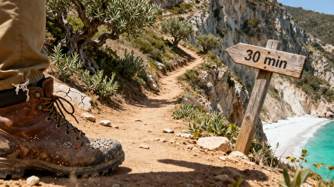 Accès Pasjača Beach sentier escarpé Croatie