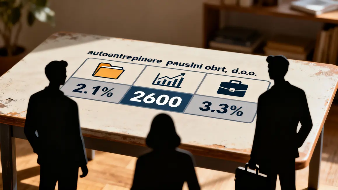 Tableau options freelance Croatie autoentrepreneur pausalni obrt doo