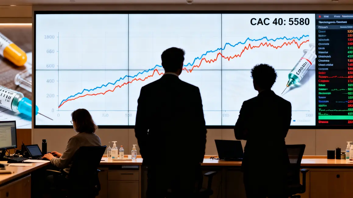 Salle de marché européenne, CAC 40 et vaccination début 2021